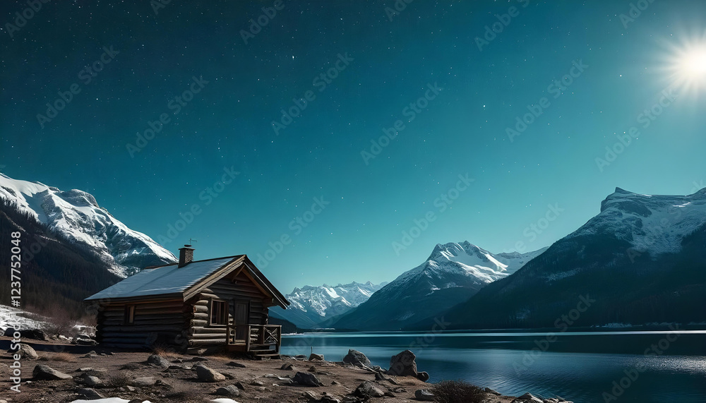Fototapeta premium mountain hut in the mountains