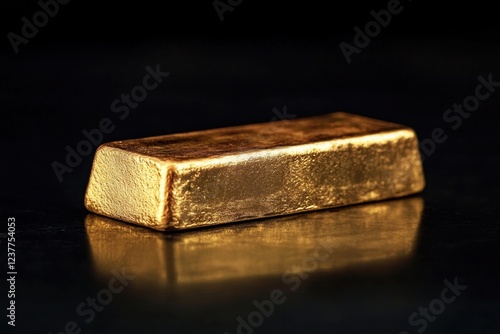 Wallpaper Mural A Single Gold Bar Rests On A Dark Surface Torontodigital.ca