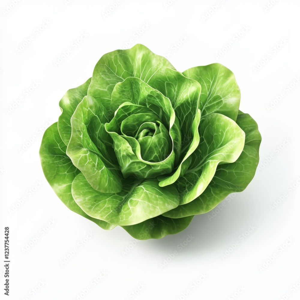 Fototapeta premium Fresh Green Lettuce Icon in High Resolution 3D Visualization