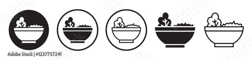 Salad thin line vector icon set.