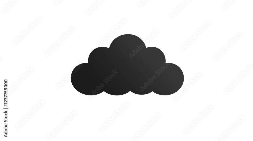 Black cloud icon showing forecast and meteorology on transparent background Black cloud icon showing forecast and meteorology on transparent background