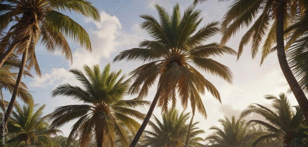 Palm tree fronds torn from branches by forceful winds , palm leaves, swirling, ripping Palm tree fronds torn from branches by forceful winds , palm leaves, swirling, ripping