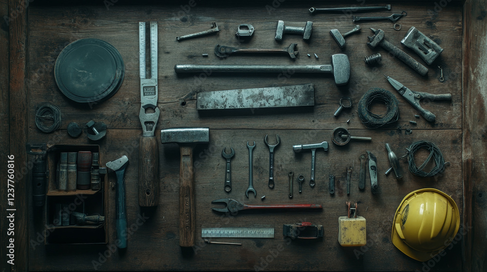 Construction and house repair tool retro icons. Screwdriver, hammer and spanner, wrench, paint and brush, saw, spatula and measure tape, screw, nail and hard hat, jack plane and clamp sketch Construction and house repair tool retro icons. Screwdriver, hammer and spanner, wrench, paint and brush, saw, spatula and measure tape, screw, nail and hard hat, jack plane and clamp sketch