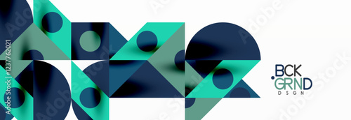 Trendy colorful circles, lines, arrows, triangles and other geometric shapes. Vector Illustration For Wallpaper, Banner, Background, Card, Book Illustration, landing page