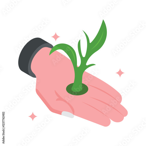 Eco Friendly Isometric Filled style icon. Eps 10 File