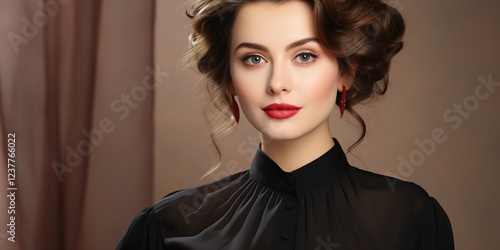 woman in black dress