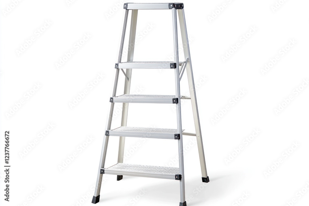 Four-step ladder, home improvement, white background, isolated Four-step ladder, home improvement, white background, isolated