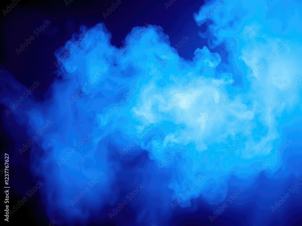 Fototapeta premium Shimmering blue mist on an abstract background, vapor, surrealism