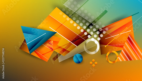 Abstract background geometric design with colorful gradients