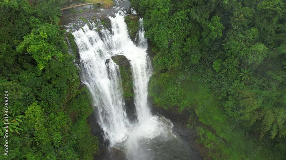 Tad Gneuang Waterfall in Pakse Laos Tad Gneuang Waterfall in Pakse Laos