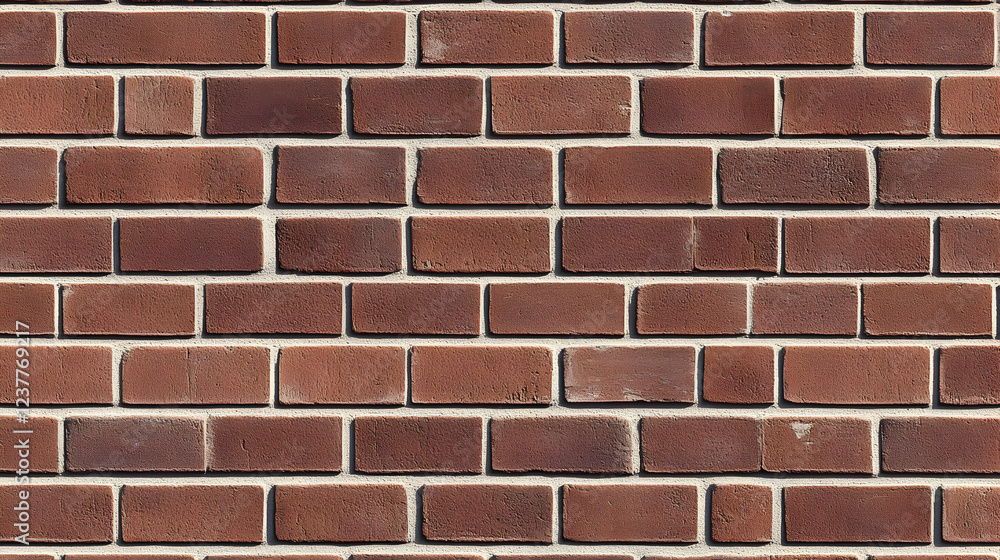 Fototapeta premium Red brick wall texture, outdoor sunlight. Design background