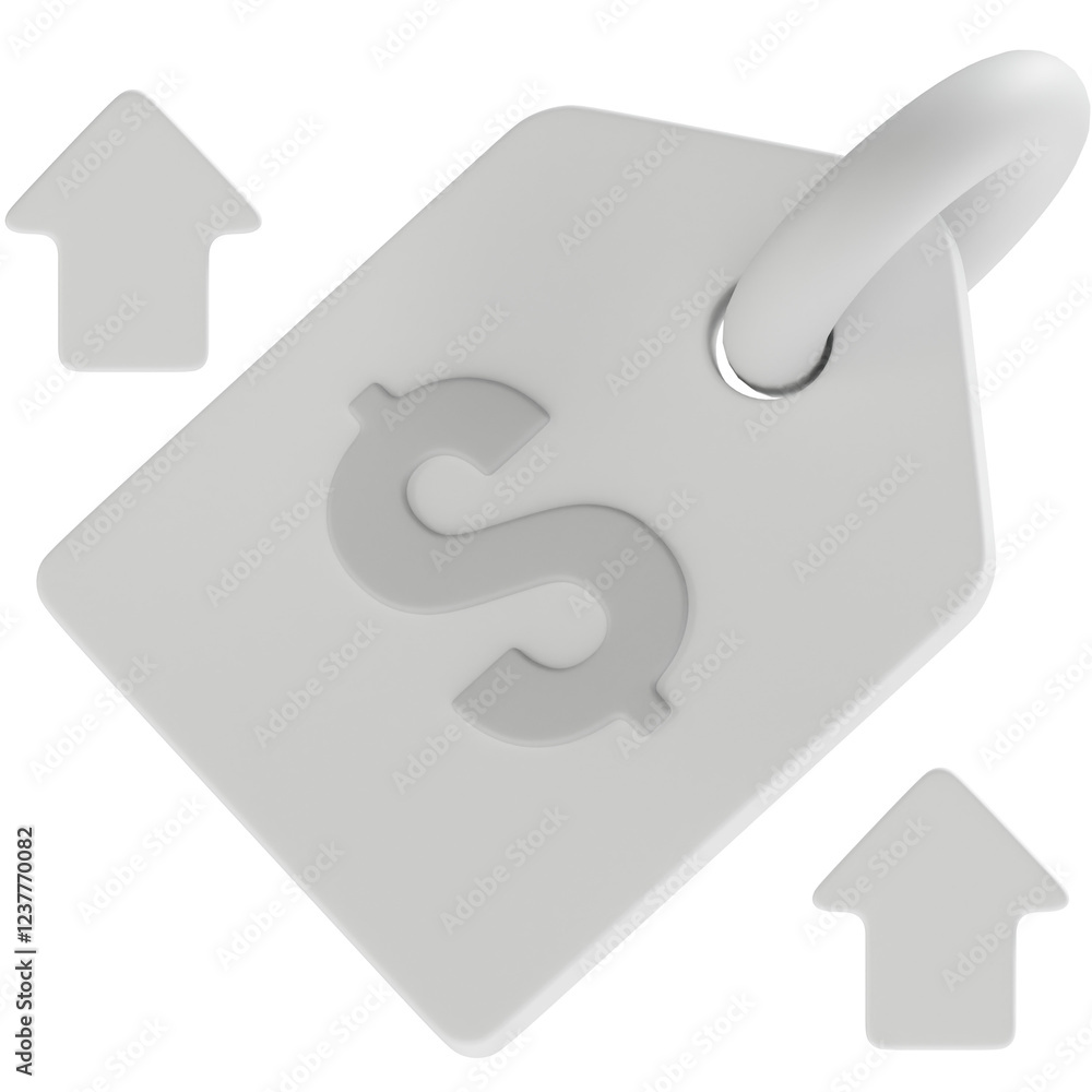 Price Up 3D Icon Price Up 3D Icon