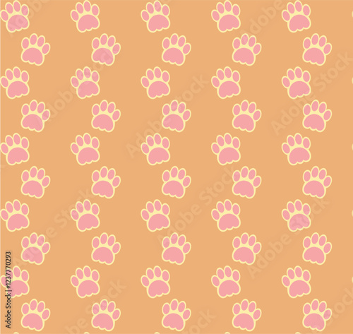 Pata de pePatrón de huellas de mascota perro gato vectorrro