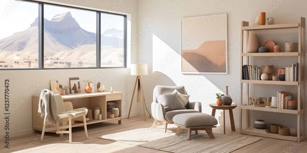 Fototapeta premium modern living room with fireplace