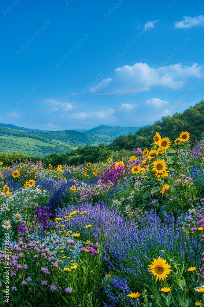 Obraz premium Seasonal Gardens Lush Summer Gardens in Full Bloom