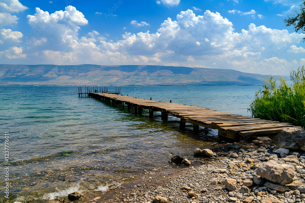 Fototapeta premium wooden bridge over the sea