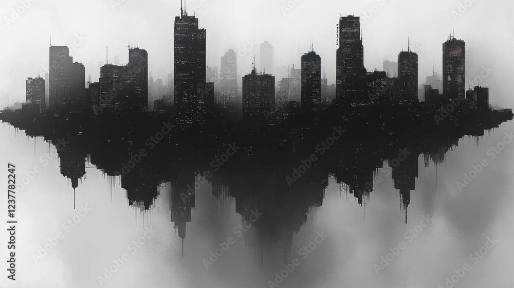Floating Cityscape: A Monochromatic Metropolis Floating Cityscape: A Monochromatic Metropolis