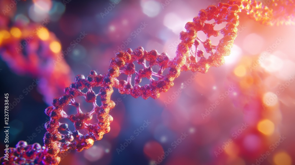 3d render of dna double helix structure on medical abstract background, representing genetic research, biotechnology, and medical innovation in a high-tech laboratory setting
3d render of dna double helix structure on medical abstract background, representing genetic research, biotechnology, and medical innovation in a high-tech laboratory setting