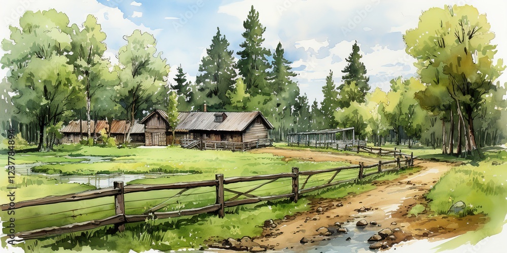 landscape with house landscape with house