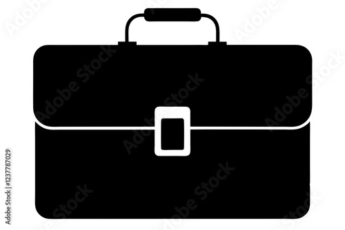 Black Briefcase Silhouette Vector, Briefcase icon Vector