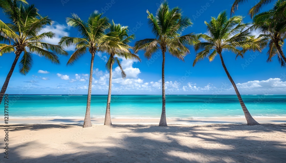 Tropical Beach Paradise Palm Trees Ocean View Tropical Beach Paradise Palm Trees Ocean View