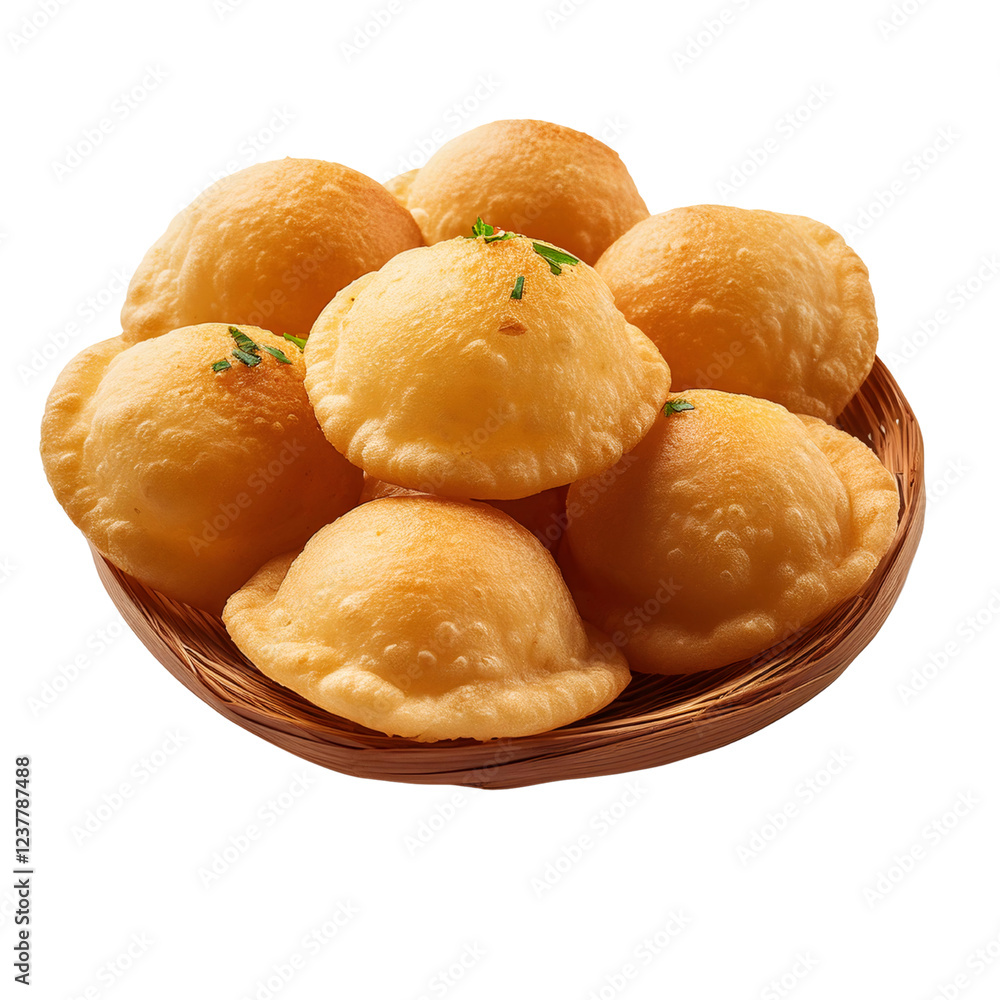 Golden Fried Pastries: A rustic woven basket overflows with eight perfectly golden-brown fried pastries, each glistening with a delicate sheen and sprinkled with fresh herbs. The warm. Golden Fried Pastries: A rustic woven basket overflows with eight perfectly golden-brown fried pastries, each glistening with a delicate sheen and sprinkled with fresh herbs. The warm.