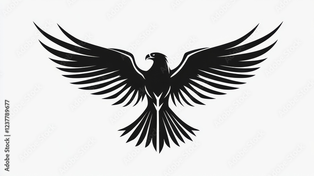 Mascot of fast and powerful eagle isolated on white background Mascot of fast and powerful eagle isolated on white background