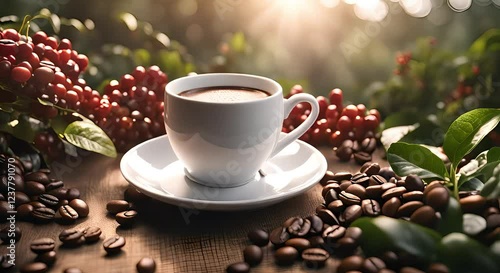 Wallpaper Mural cup of coffee background Torontodigital.ca