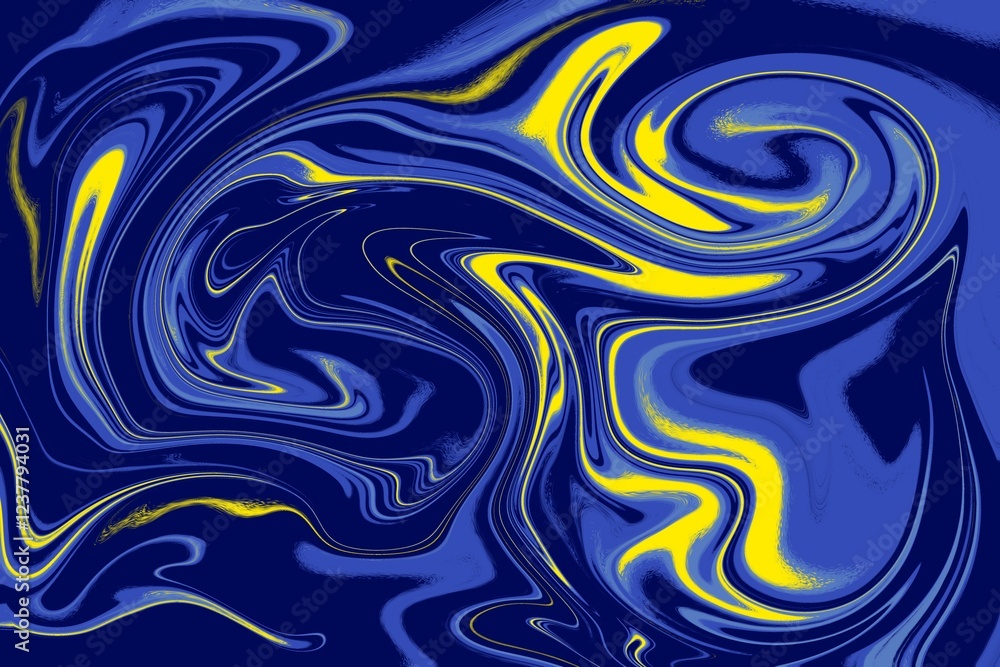 Navy blue and yellow marble effect with liquid texture background. Abstract design concept Navy blue and yellow marble effect with liquid texture background. Abstract design concept