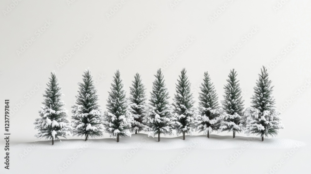 Obraz premium snowy pine trees winter landscape