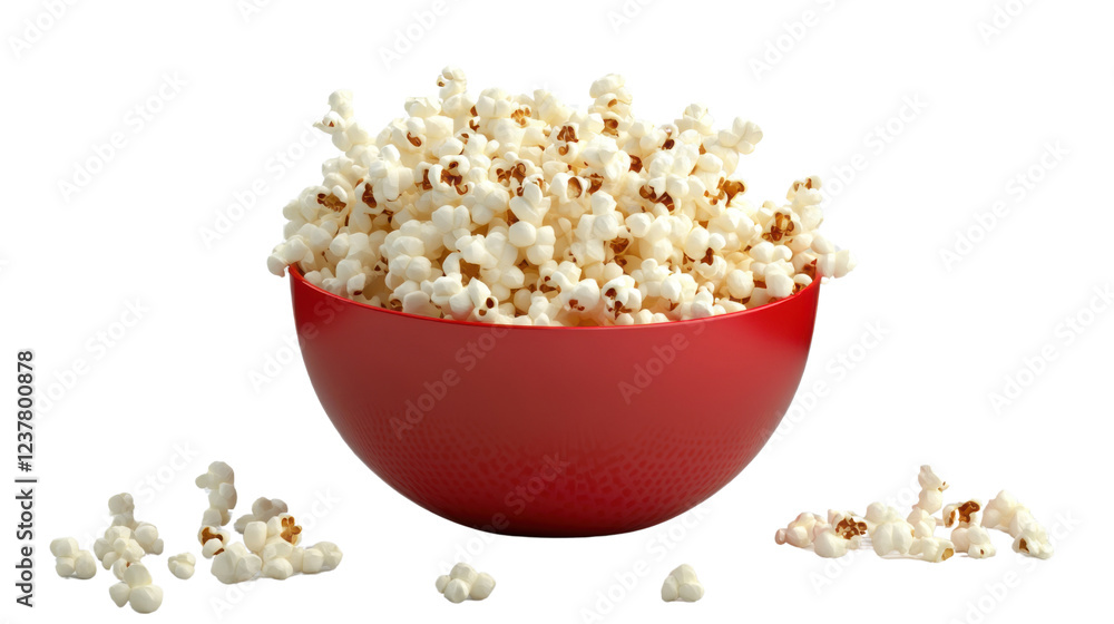 popcorn in a bowl isolated on white background popcorn in a bowl isolated on white background