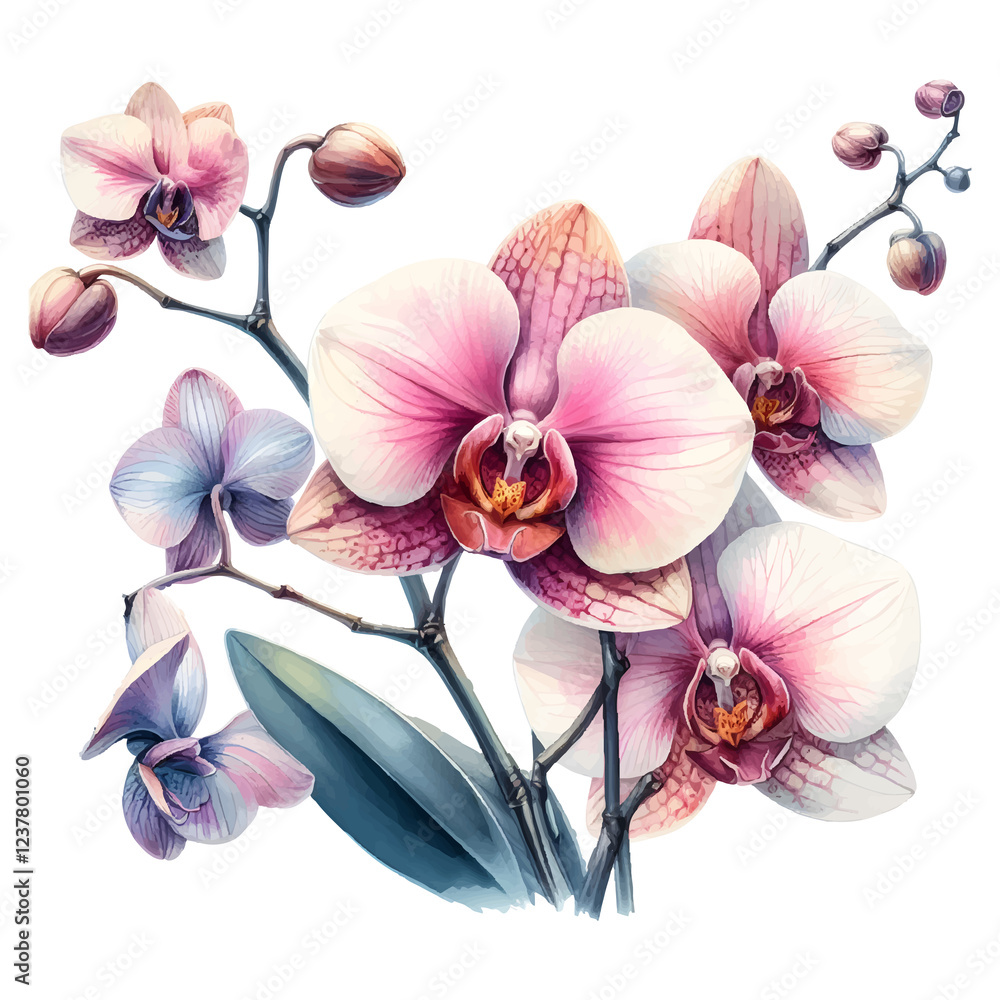 Obraz premium orchid flowers on a white background