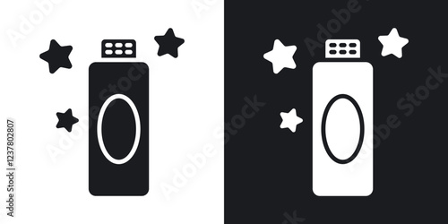 Baby powder icons in solid black and white collection