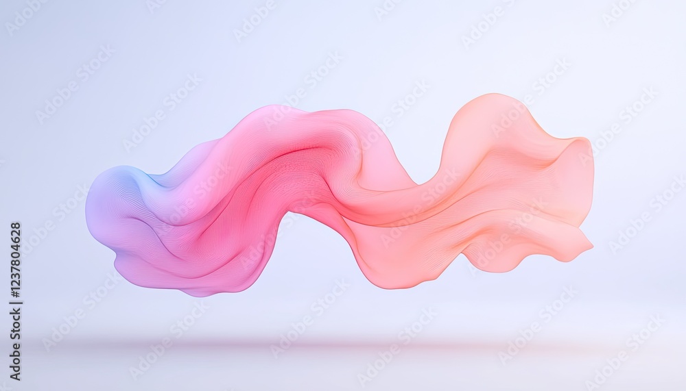 Abstract flowing fabric in soft pink and blue tones, creating a serene visual effect Abstract flowing fabric in soft pink and blue tones, creating a serene visual effect