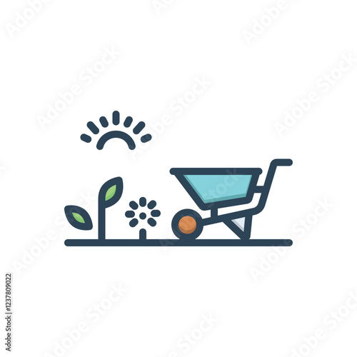 Color illustration icon for gardening