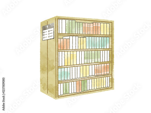 Foto 図書館の書架-水彩