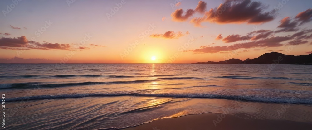Sunrise over the calm waters of Playa Miramar in Cd Madero Tamaulipas, miramar beach, ocean, waves Sunrise over the calm waters of Playa Miramar in Cd Madero Tamaulipas, miramar beach, ocean, waves