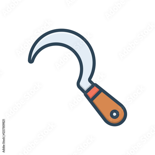 Color illustration icon for sickle
