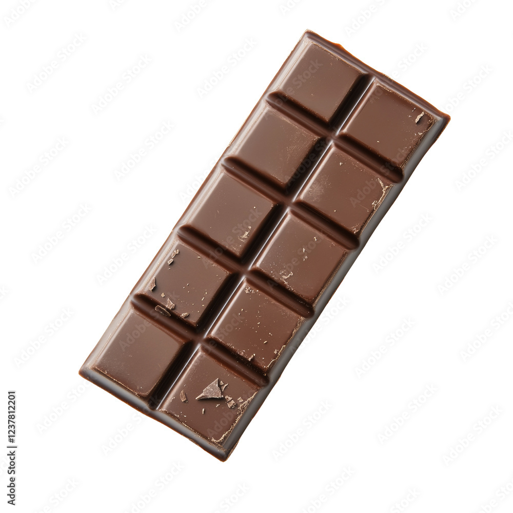 Fototapeta premium A partially eaten dark chocolate bar is shown against a black background at an angle.