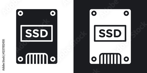 SSD icons in solid black and white collection