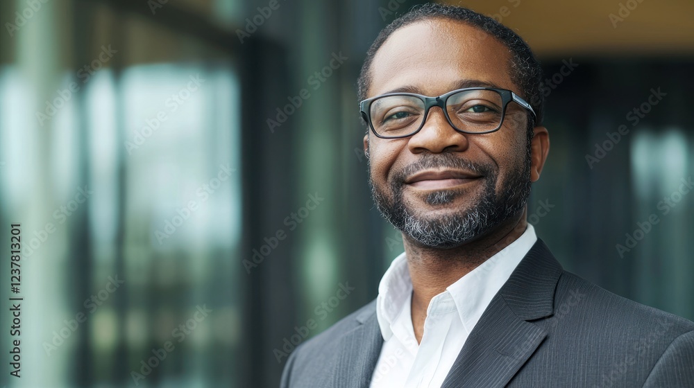 Fototapeta premium Portrait of a Smiling Black Businessman