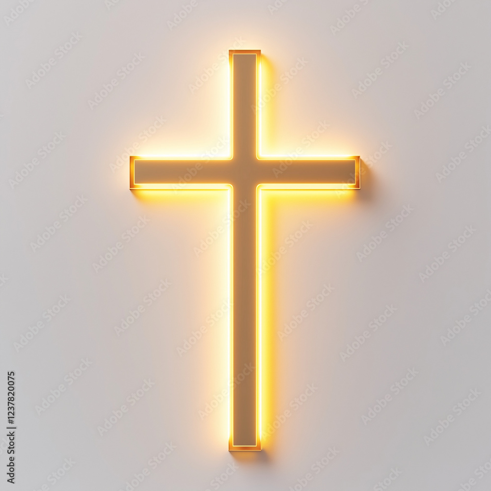 A minimalist golden cross with a glowing halo, symbolizing the sacredness of First Communion, set against a clean white background, evoking peace and reverence. A minimalist golden cross with a glowing halo, symbolizing the sacredness of First Communion, set against a clean white background, evoking peace and reverence.