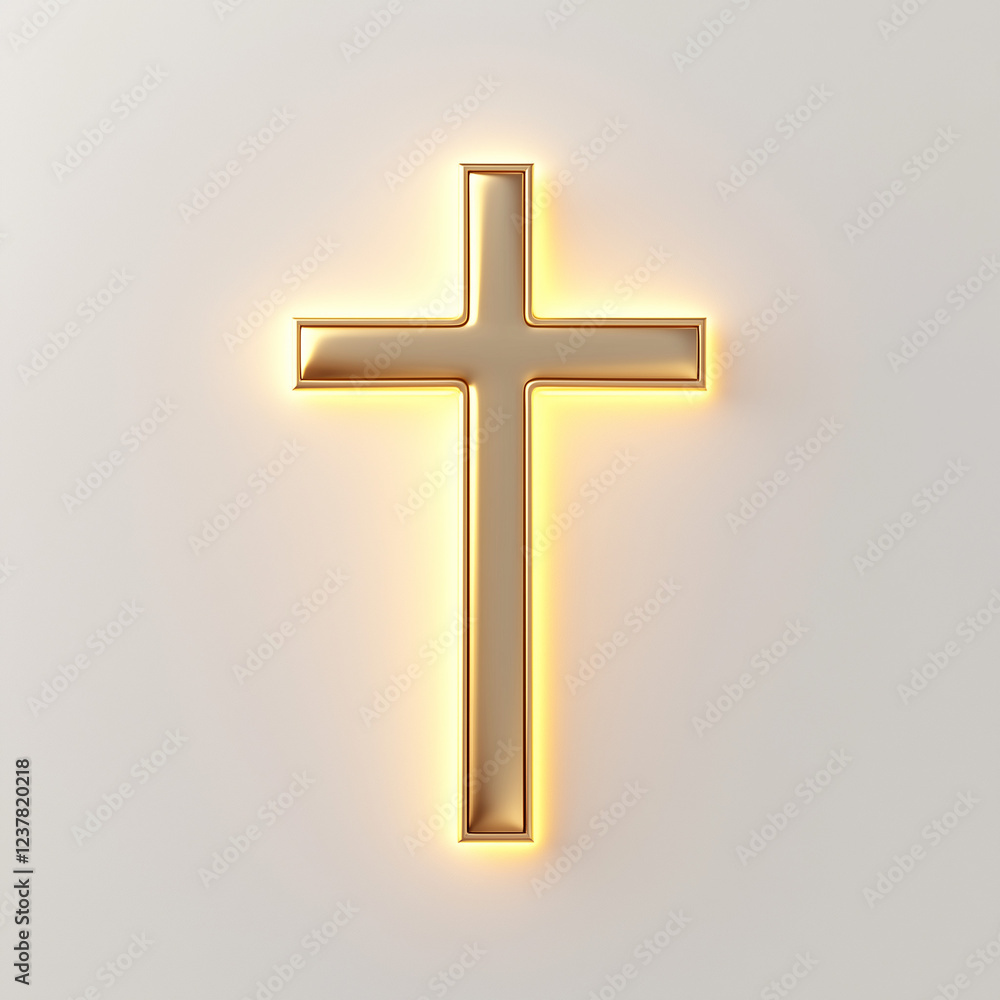 A minimalist golden cross with a glowing halo, symbolizing the sacredness of First Communion, set against a clean white background, evoking peace and reverence. A minimalist golden cross with a glowing halo, symbolizing the sacredness of First Communion, set against a clean white background, evoking peace and reverence.