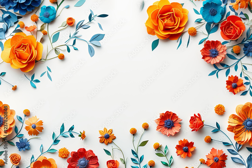 Colorful Paper Flowers in Bright Floral Arrangement