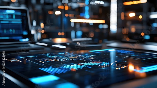 Wallpaper Mural Futuristic Technology Interface Digital Data Analytics Screen Laptop Torontodigital.ca