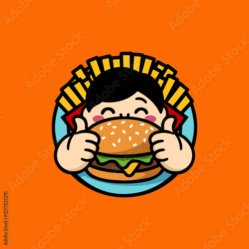 The Burger Cartoon Logo is made very attractive and colorful