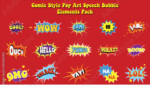 Pop art-inspired comic-style speech bubbles, adding a bold and playful touch to your designs.