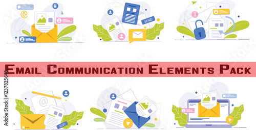 Email communication elements, ideal for crafting professional email designs and templates.