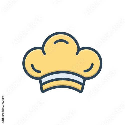 Color illustration icon for chef hat