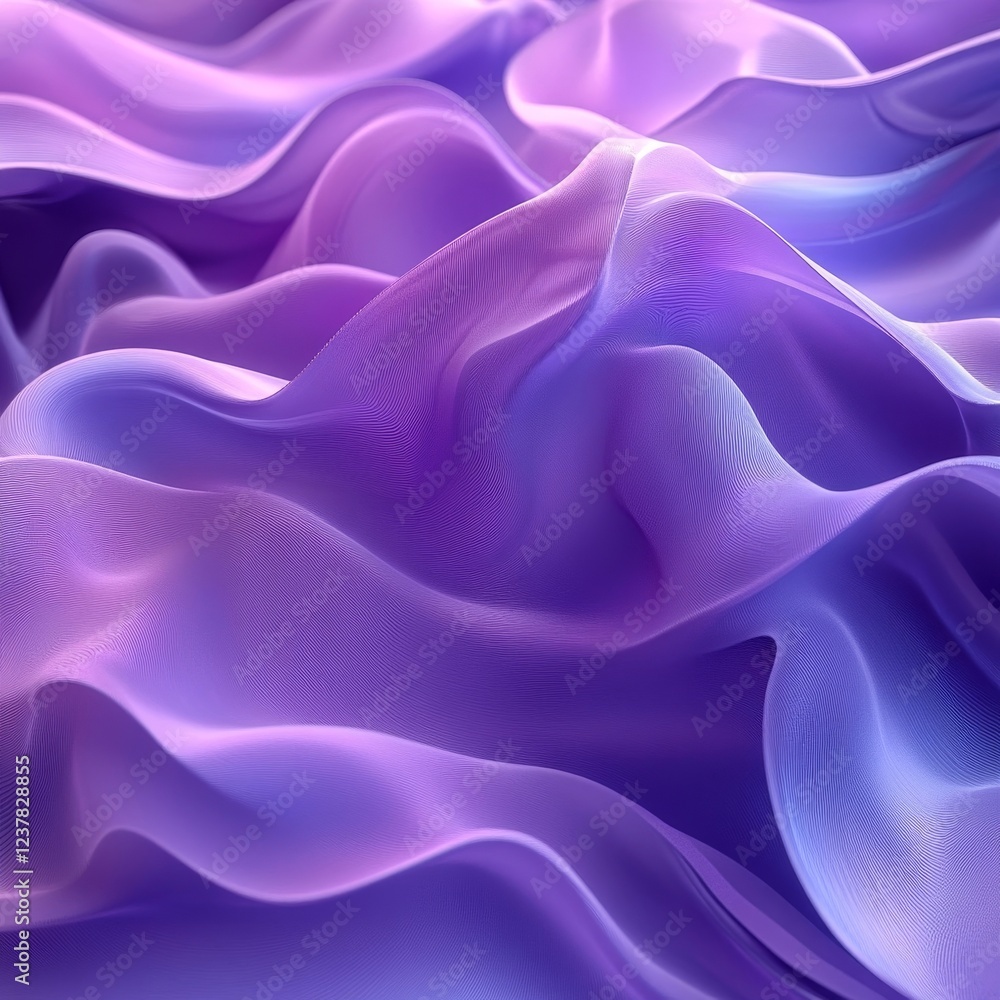 Obraz premium Abstract purple waves, dynamic design, 3d render, Generative AI